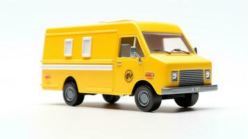 Displaying a 3D miniature Postal Van. Generative AI photo