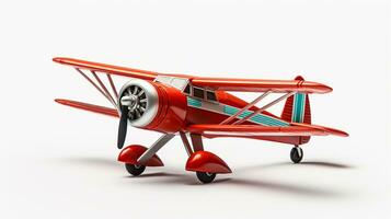 mostrando un 3d miniatura hélice avión. generativo ai foto