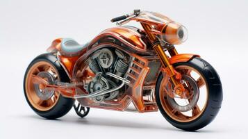 mostrando un 3d miniatura motocicleta. generativo ai foto