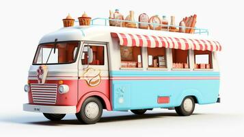 Displaying a 3D miniature Ice Cream Truck. Generative AI photo