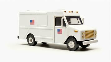 Displaying a 3D miniature Mail Truck. Generative AI photo