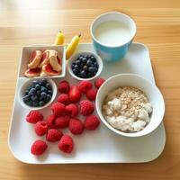 Norwegian breakfast for children photo