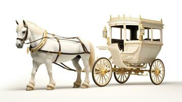 Displaying a 3D miniature Horse and Carriage. Generative AI photo