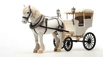 Displaying a 3D miniature Horse and Carriage. Generative AI photo