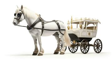 Displaying a 3D miniature Horse and Carriage. Generative AI photo