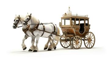 Displaying a 3D miniature Horse and Carriage. Generative AI photo