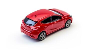 mostrando un 3d miniatura hatchback coche. generativo ai foto