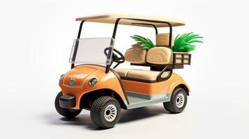 mostrando un 3d miniatura golf carro. generativo ai foto