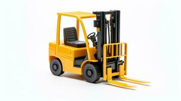 Displaying a 3D miniature Forklift. Generative AI photo