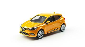 Displaying a 3D miniature Hatchback car. Generative AI photo