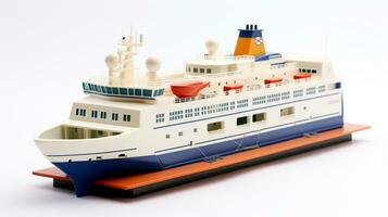 Displaying a 3D miniature Ferry. Generative AI photo