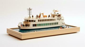 Displaying a 3D miniature Ferry. Generative AI photo