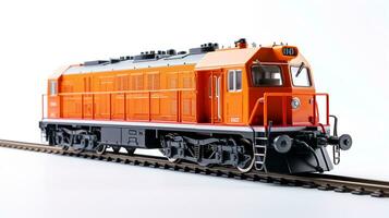 Displaying a 3D miniature Electric Locomotive. Generative AI photo