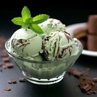 menta chocolate hielo crema foto