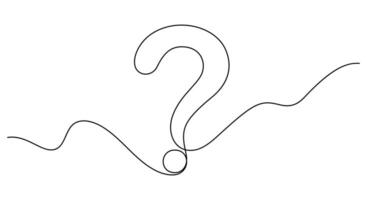 continuous line drawing of question mark minimalist style vector