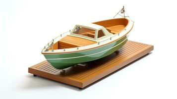 Displaying a 3D miniature Dinghy. Generative AI photo