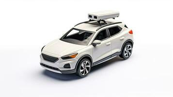 Displaying a 3D miniature Crossover car. Generative AI photo