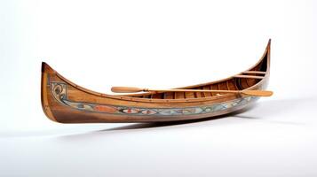 Displaying a 3D miniature Canoe. Generative AI photo