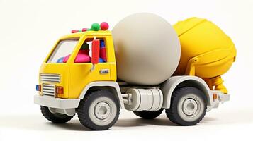Displaying a 3D miniature Cement Mixer. Generative AI photo