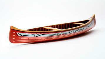 Displaying a 3D miniature Canoe. Generative AI photo