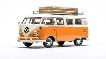 Displaying a 3D miniature Camper Van. Generative AI photo