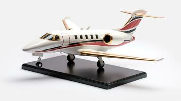 Displaying a 3D miniature Business Jet. Generative AI photo