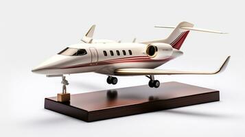 Displaying a 3D miniature Business Jet. Generative AI photo