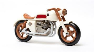 Displaying a 3D miniature Cafe Racer Motorcycle. Generative AI photo