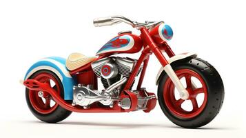 Displaying a 3D miniature Bobber Motorcycle. Generative AI photo