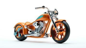 Displaying a 3D miniature Bobber Motorcycle. Generative AI photo