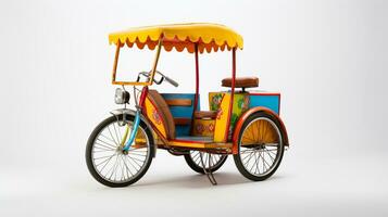 Displaying a 3D miniature Bicycle Rickshaw. Generative AI photo