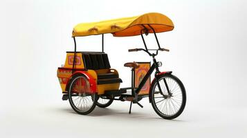 Displaying a 3D miniature Bicycle Rickshaw. Generative AI photo