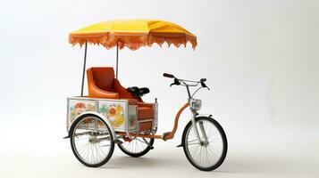 Displaying a 3D miniature Bicycle Rickshaw. Generative AI photo