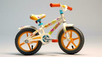 Displaying a 3D miniature Bicycle. Generative AI photo