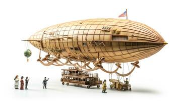 Displaying a 3D miniature Airship. Generative AI photo