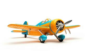 mostrando un 3d miniatura avión. generativo ai foto
