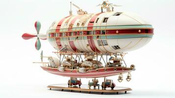 Displaying a 3D miniature Airship. Generative AI photo