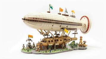 Displaying a 3D miniature Airship. Generative AI photo