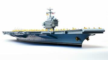 Displaying a 3D miniature Aircraft Carrier. Generative AI photo