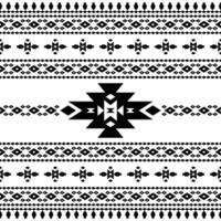 Abstract seamless tribal pattern with Native American motive in black and white. Background in ethnic style design for textile. vector