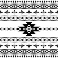 resumen sin costura tribal modelo con nativo americano motivo en negro y blanco. antecedentes en étnico estilo diseño para textil. vector