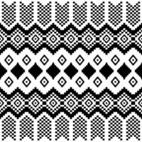 Abstract seamless pixel pattern in black and white color. Ethnic style. Tribal traditional design for textile. vector