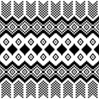 Abstract seamless pixel pattern in black and white color. Ethnic style. Tribal traditional design for textile. vector