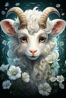 Aries zodiac sign cute cartoon photo