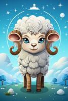 Aries zodiac sign cute cartoon photo