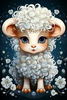 Aries zodiac sign cute cartoon photo