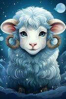 Aries zodiac sign cute cartoon photo