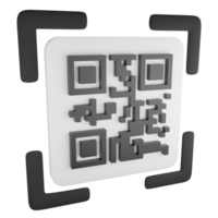 Scan QR code clipart flat design icon isolated on transparent background, 3D render digital symbol and online shopping concept png