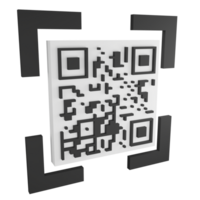 Scan QR code clipart flat design icon isolated on transparent background, 3D render digital symbol and online shopping concept png