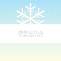Merry Christmas and Happy New Year with snowflake minimal style greeting card template. vector